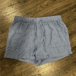 C&C California Light Blue Linen Drawstring Shorts Size M